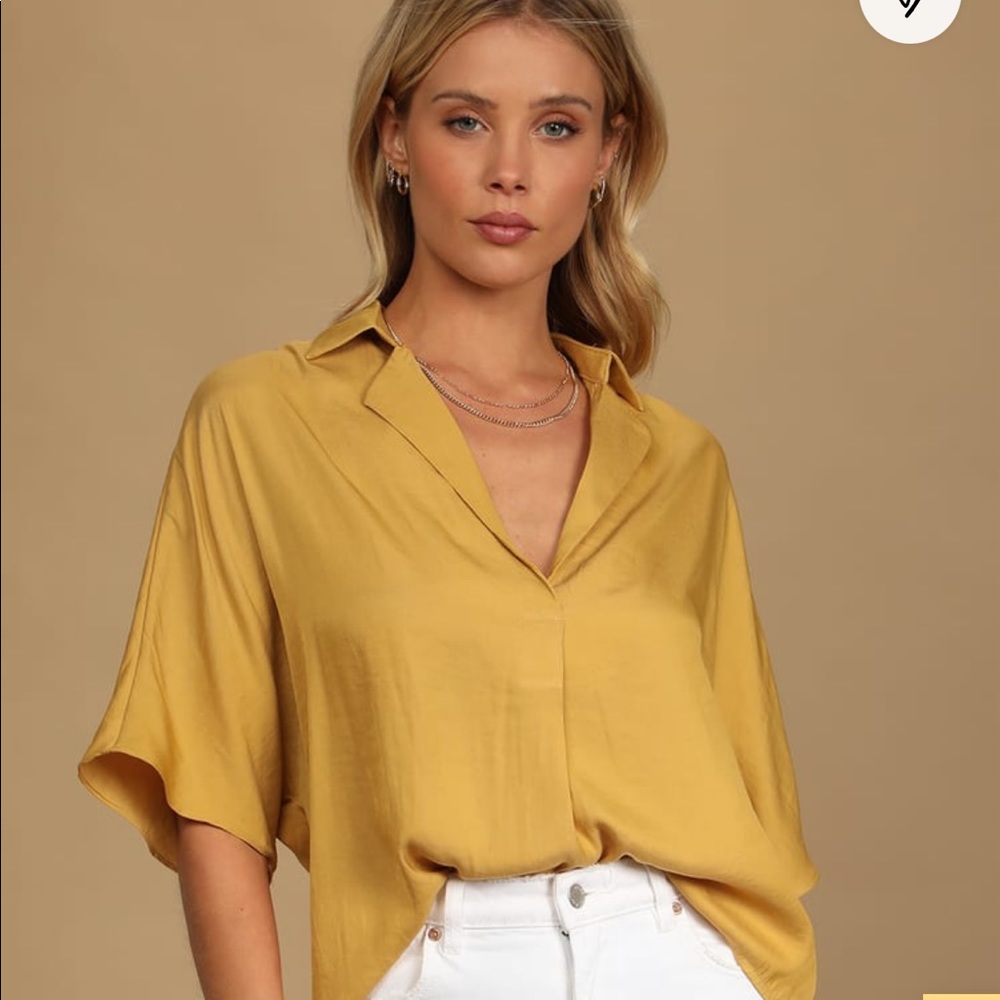 Stay Winning Mustard Yellow Short Sleeve Top - M